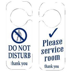 Vogue Do Not Disturb/Service Room Door Hang Sign - 205x80mm 8x3" (Pack 10)