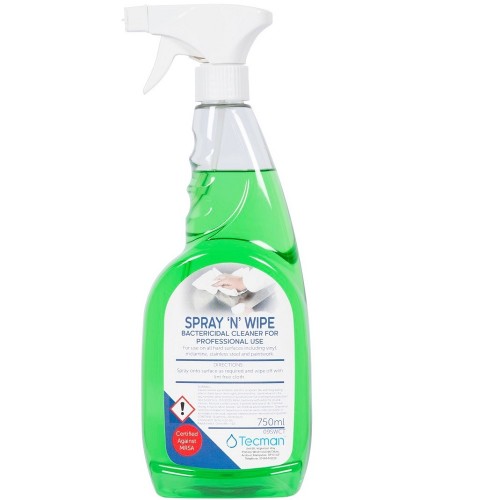 Tecman Spray & Wipe Bactericidal 750ml Trigger Spray