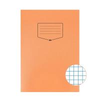 Silvine Tough Shell A4 Exercise Books. 7mm Squares. Orange x80 Pages