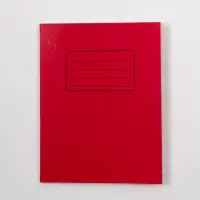 9" x 7" Exercise Book 80 Page, 7mm Squared, Red - Pack x 100