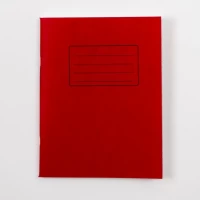9x7" Exercise Book 120 Page  8mm Ruled With Margin  Red - Pack x 50