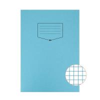 Silvine Tough Shell A4 Exercise Books. 7mm Squares. Light Blue x80 Pages