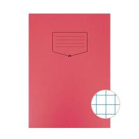 Silvine Tough Shell A4 Exercise Books. 10mm Squares. Red x80 Pages