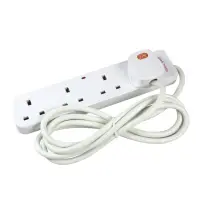 White Four-Way Extension Lead