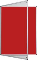 Slimline Classic Framed Felt Lockable Tamperproof Noticeboard - Red - Size 900 x 600