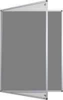 Slimline Classic Framed Felt Lockable Tamperproof  Noticeboard - Grey - Size 900 x 600