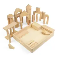 BIGJIGS Toys Jumbo Wooden Blocks in Storage Tray - Pack x 54