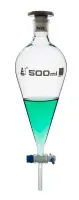 Glass Separating Funnel - Conical Shaped with Stopper - 500ml
