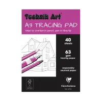 Clairefontaine Technik Art Tracing Pad - 63gsm A3 - 40 Sheets