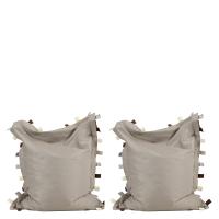 Touch Tags Bean Bag Floor Cushions (Natural) - Pack x 2