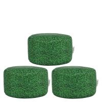 Small Grass Printed Stools Bean Bags - Pack x 3