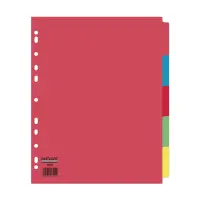 EASTLIGHT Extra Wide 5 Part Europunched Subject Dividers - A4 - Pack x 1
