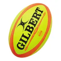 Gilbert Omega Match Rugby Ball - Fluoro Yellow - 5