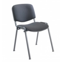 Club Chair - Black Frame - Grey Fabric