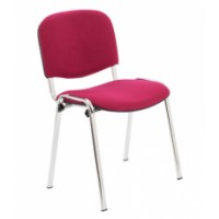 Club Chair - Chrome Frame - Claret Fabric