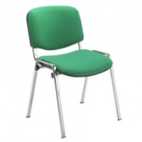 Club Chair - Chrome Frame - Green Fabric