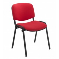 Club Chair - Black Frame - Red Fabric