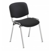 Club Chair - Chrome Frame - Black Fabric