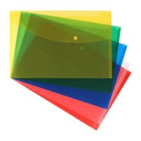 Popper Wallet Foolscap Assorted - Pack x5
