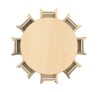 Millhouse Large Circular Table (1200mm Diameter) + 8 Sturdy Chairs (H140mm)