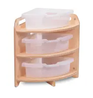 Millhouse Tall 90° Corner Unit with 3 Clear Tubs