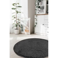 Classic Circular Rug - Charcoal
