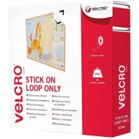 VELCRO Brand White Stick on Tape - Hook Only - 20mm x 10m