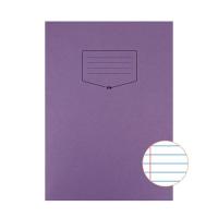 Silvine Tough Shell A4 Exercise Books. 8mm Ruled with Margin. Purple x80 Pages