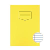 Silvine Tough Shell A4 Exercise Books. 8mm Ruled with Margin. Yellow x80 Pages