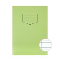Silvine Tough Shell A4 Exercise Books. 8mm Ruled with Margin Light. Green x80 Pages
