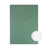 Silvine Tough Shell A4 Exercise Books. 8mm Ruled with Margin. Dark Green x80 Pages