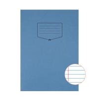 Silvine Tough Shell A4 Exercise Books. 8mm Ruled with Margin. Dark Blue x80 Pages
