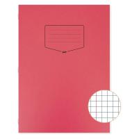 Silvine Tough Shell A4 Exercise Books. 5mm Squared with Margin. Red x80 Pages
