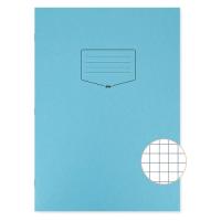 Silvine Tough Shell A4+ Exercise Books. 7mm Squares. Blue x80 Pages