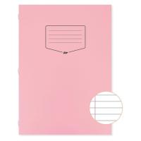 Silvine Tough Shell A4 Exercise Books. 8mm Ruled with Margin. Pink x80 Pages