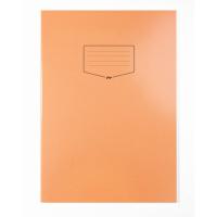 Silvine Tough Shell A4+ Exercise Books. 8mm Ruled with Margin. Orange x80 Pages