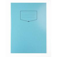 Silvine Tough Shell A4 Exercise Books. 12mm Ruled with Margin. Blue x80 Pages