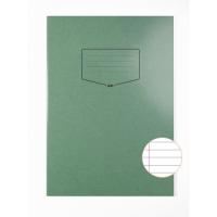 Silvine Tough Shell A4+ Exercise Books. 8mm Ruled with Margin. Dark Green x80 Pages