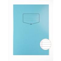 Silvine Tough Shell A4+ Exercise Books. 8mm Ruled with Margin. Light Blue x80 Pages