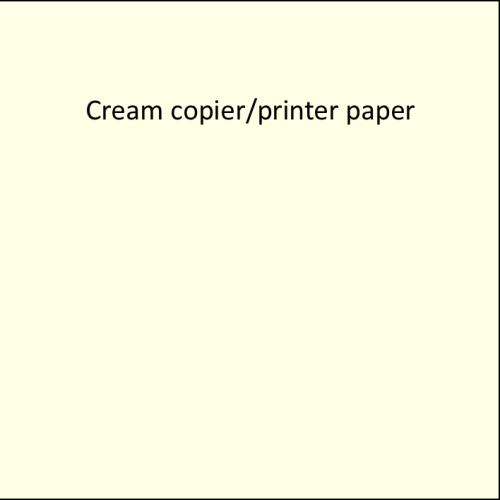 REAM (500 SHEETS) A4 CREAM COLOUR COPY PAPER