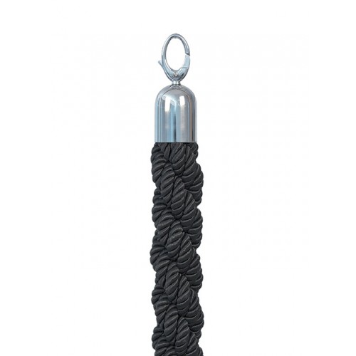Classic twisted barrier Rope – Black with Chrome ends 150cm