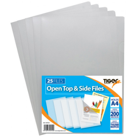Tiger Pockets Top & Side Open Clear (Pk 25)