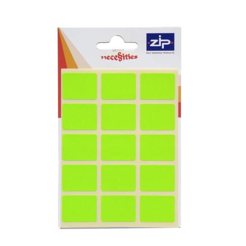ZIP Hang Pack Labels Fluorescent Green 19x25mm