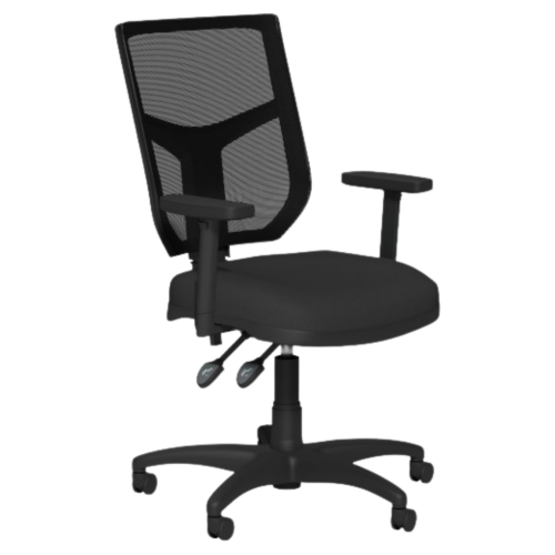 OA Mesh Back Swivel Chair; Adjustable Arms Black