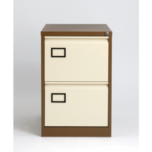 Bisley 2 Drawer AOC Filing Cabinet - Coffee & Cream