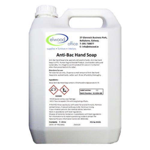 Insta Cleanse Anti Bacterial Hand Soap. 5 Litre