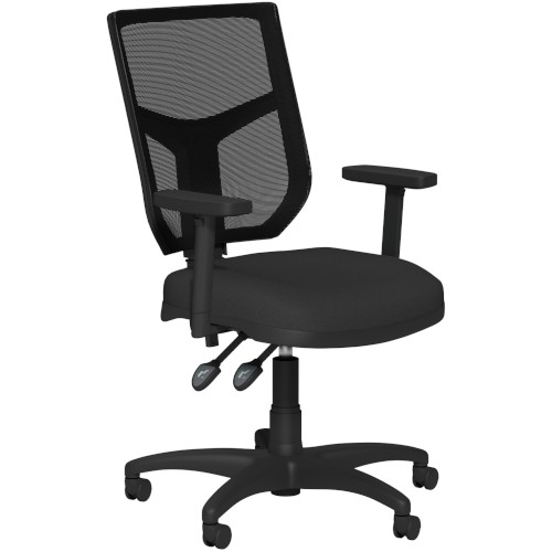 OA Mesh Back Swivel Chair; Adjustable Arms Black