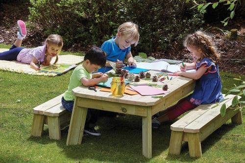 Rectangular Table & Bench Set - Preschool