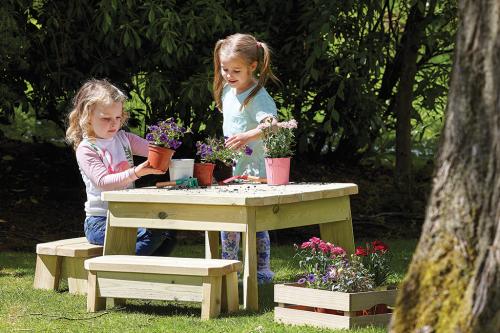 Square Table & Bench Set - Preschool