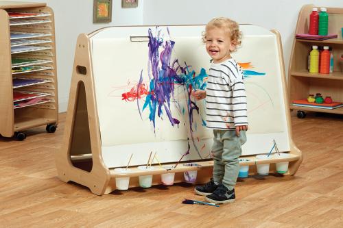 Double-sided 4 Station Whiteboard Easel    